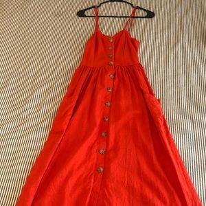 UO Cooperative Emilia linen button-down midi dress